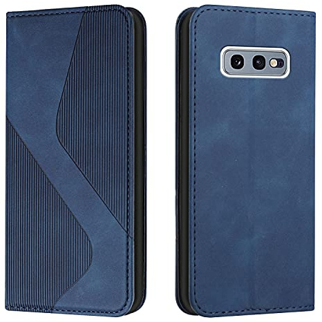 Mo-Somnus fodral kompatibel med Samsung Galaxy S10E, magnetiskt mobilfodral flip-fodral stativfunktion kortfack Hölster för Galaxy S10E (Blå)