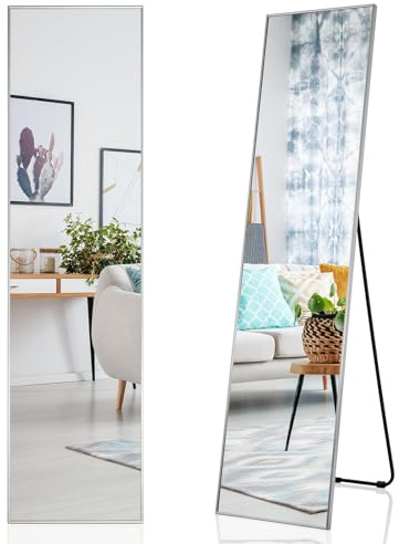 LIFEZEAL Specchio da Parete Lungo, Specchio ingresso Senza Carda Specchiera Rettangolare, 160 x 40 cm per Soggiorno, Camera da letto, Bagno, Moderno ed Elegante (argento)
