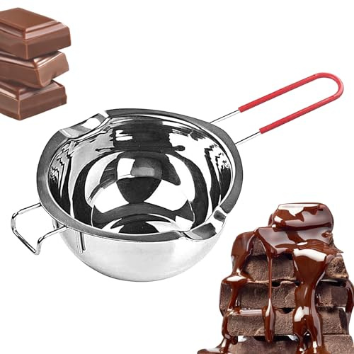 400 ml Bol de Fusion Bougie, Bol à Fondre, Pot de Fusion de Chocolat, Pot de fusion en acier inoxydable Cire Bougie, Bol pour Bain Marie en Acier Inoxydable Beurre fondu, Chocolat, Fromage, Caramel