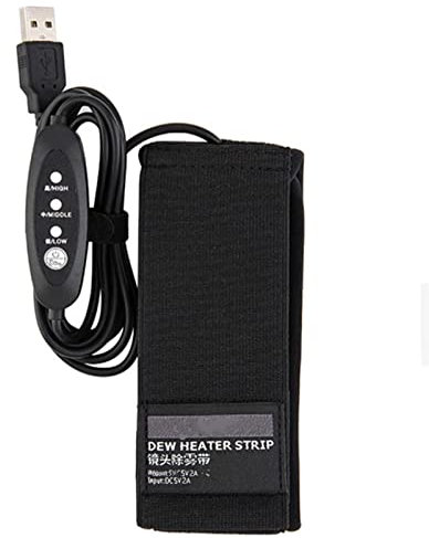 Calentador de rocío de lente USB, calentador de lentes, calentador de rocío USB, estabilizador de temperatura de lente con 3 ajustes de calor, almohadilla de calefacción de lente para cámaras