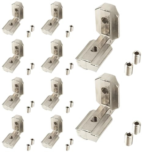 Profile Aluminium Corniere 90° Angle,Tianher Interne Rainure en T Supports de Raccord d’angle Intérieur Joint à Angle L-Forme (10PCS4040)