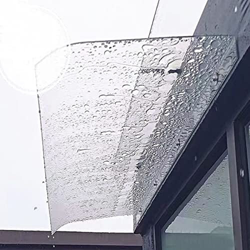 Tettoia per porte e finestre, tenda da ingresso invisibile, in policarbonato trasparente, tetto silenzioso per cassette postali, condizionatori d'aria, biciclette (50 x 110 cm/20 x 43)