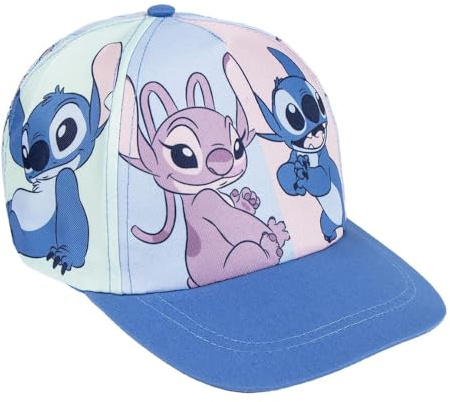 CARTOON Disney Stitch Angel Visir Hatt Justerbar Barnmössa 53 cm UV-skydd