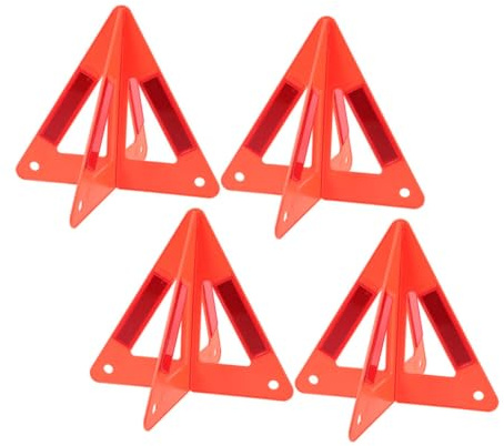 BUGUUYO Triángulo de Advertencia para Vehículos 4 Piezas Plástico Rojo