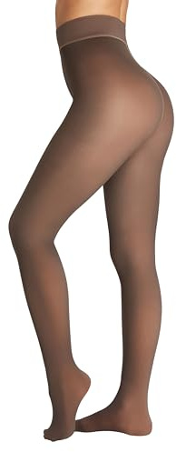 Seidiva Collant Polaire Femme Effet Transparent Chaud, Legging Collants Thermique Hiver Épais, Doux fourré et Taille Haute