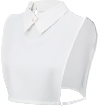 Grevosea Women's Detachable Dickey Collar, Classic Faux Half Shirt Insert Blouse Collar, Premium White Collars for Girls and Ladies, Cotton Comfort for Formal and Casual Wear