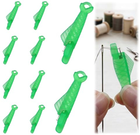Nhgkju Infila ago per macchine da cucire, 10 pezzi di infila aghi in plastica, infila aghi per aghi e cucito a mano, facile da infilare per macchina da cucire e a mano