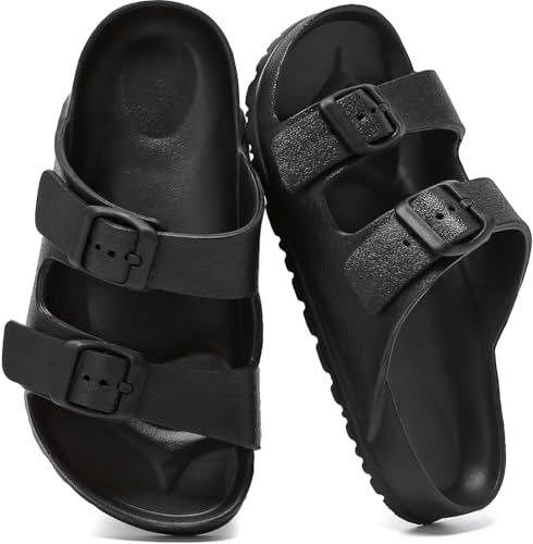 zaxunai Sandales Enfant Garçon Fille, Chaussons Pantoufles EVA Confortables avec Boucle Réglable, Plates Douces Antidérapants, Sandales d'Été Unisexes Décontractés pour Intérieur Extérieur