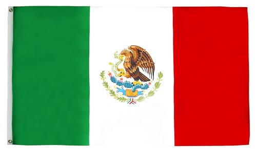 AZ FLAG - Flagge Mexiko - 90x60 cm - Mexikanische Fahne 100% Polyester mit Messing-Ösen - 50g