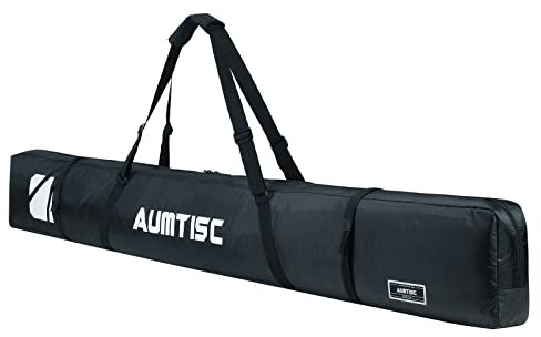 AUMTISC Skitasche Skisack Gepolstert Snowboardtasche Zum Transport Von Skiausrüstungstasche Mit verstellbarem Griff 170 185 cm (Schwarz-185CM)