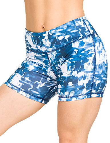 Epic MMA Gear Damen Yoga-Shorts, 12,7 cm, Stretch, Fitness, WOD, Yoga, Laufen - Blau - X-Groß