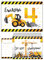 12 Einladungskarten zum 4. vierten incl. 12 Umschläge zum Kindergeburtstag Jungen Baustelle Bagger