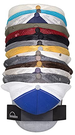 Dome Dock The Original USA-Made Hat Rack and Compact Hat Organizer for Wall Installation, 20 Hat Capacity, Black