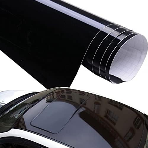 BkWrapping Film en Vinyle Noir Brillant Autocollant, Film de revêtement de Protection adhésif, Voiture Moto, Car Sticker Wrapping (150cm x 150cm)