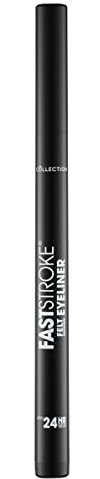 Collection Cosmetics Fast Stroke Felt Tip Eyeliner with Fine Tip, Long Lasting 24h, Quick Drying Formula, 4ml, Black