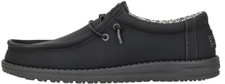 HEYDUDE Wally Classic - Chaussures pour Hommes - Baskets avec Semelles Confortables - Style Mocassin, Black/Charcoal, 43