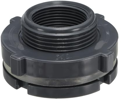 PATIKIL Raccordo Passaparete in PVC G 1-1/4, Raccordo Doppia Filettatura per Serbatoi Acqua con Guarnizione in PVC per Secchi Pioggia, Lavelli, Acquari, Grigio