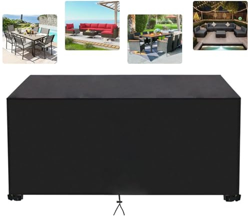 AJALGZ Funda Mesa Exterior Impermeable Funda Sofa Jardín Exterior 100x100x60cm/LxWxH Funda para Exterior Impermeable Resistente al Viento Anti-UV 420D Exterior Protección Cubierta de Muebles de Mesas