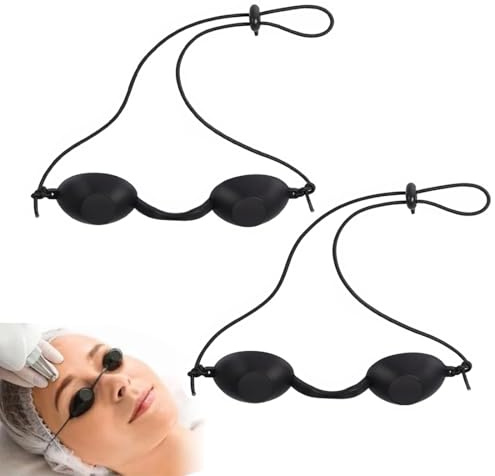 Lunettes Bronzage, 2pcs, Lunettes de Solarium, Lunette de Protection UV pour Luminothérapie, Silicone Lunettes de Solarium, Lunettes de Protections, Convient à la Clinique de Beauté ou à la Maison