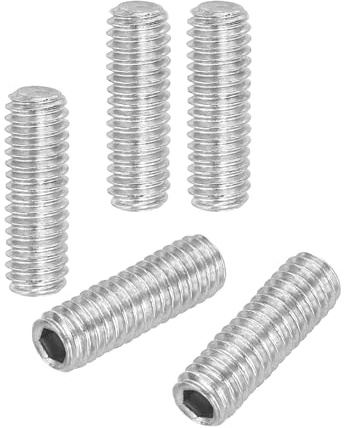PATIKIL 50 stycken skruvar set, M4 x 8 mm hexagon grovskruv 304 rostfritt stål insexkant gängstift för fäste dörrhandtag vattenkran lampreparation