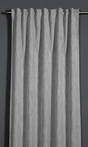Sehlbach Rideau prêt à Poser, Bande pour Rideaux, Structure Blackout avec revêtement, Gris, 130 x 245 cm Rideaux, Occultant, Économie d'énergie, Absorption Acoustique, Design élégant, Fixation Facile