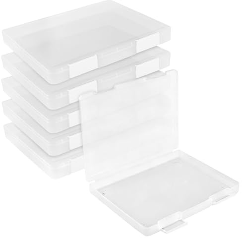 TAICHEUT 6-pack A4 genomskinliga arkivförvaringslådor, bärbar arkivlåda med spänne, dokumentorganiserare i plast för papper, tidskrifter, klippböcker, hantverksmaterial