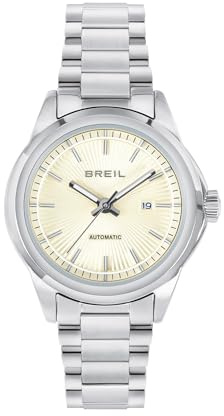 Breil, Collezione Velour, Orologio Donna, Orologio Automatico Solo Tempo in Acciaio Bilux, Quadrante con Pattern a Raggera, Bracciale a 3 Maglie, Cassa 32 mm, WR 10 ATM, Idea Regalo Donna