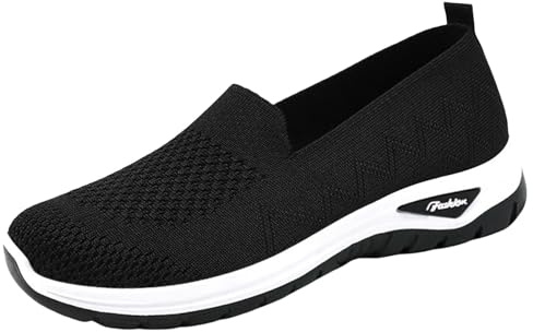 Turnschuhe da donna in mesh, scarpe da passeggio da donna estive a piedi larghi, scarpe estive ortopediche, aperte sul retro, senza allacciatura, scarpe da jogging, scarpe casual, scarpe in tessuto
