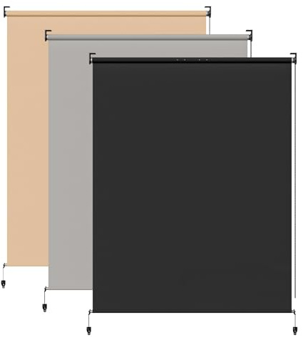 BelleMax Store Enrouleur Extérieur Balcon, Gris Foncé, 140x140cm | Store Vertical avec Chaîne, Tissu 220 g/m², Protection Solaire UV 50+, Protection de la Vie Privée