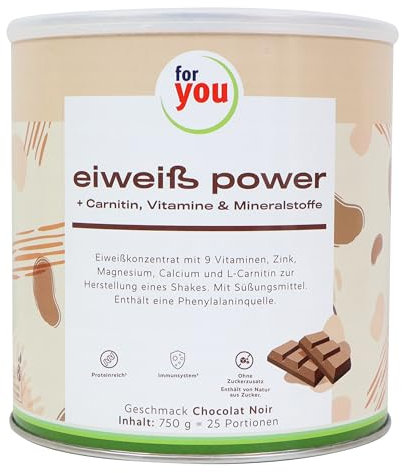 for you Power Eiweiß-Pulver nach Dr. Strunz 750g - gut lösliches Mehrkomponenten Eiweiß: Molke, Soja-, Milch-, Hühnerei-Protein + L-Carnitin Vitamine Mineralstoffe I Chemical Score 156 (Schoko)