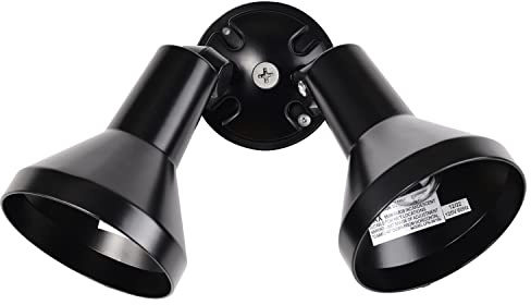Nuvo Lighting SF77/701 Two Light Outdoor Heavy Duty Cast Aluminum Durable Weather Proof Security Flood Light, Black