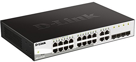 D-Link DGS-1210-20 Managed Smart Switch (20 Ports, davon 16 x 10/100/1000 Mbit/s Ports und 4 x SFP-Ports)