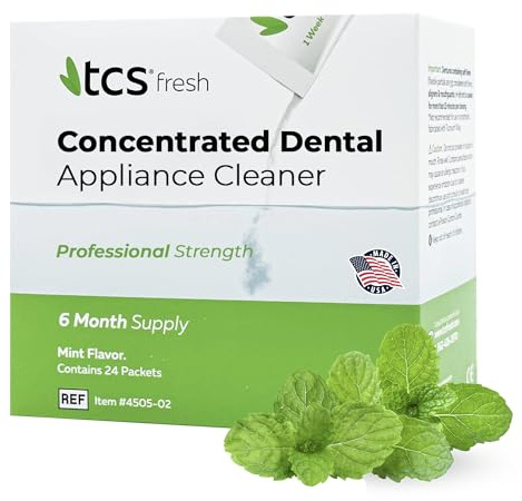 TCS Concentrated Cleaner ~ 6 Months Supply for Flexible Dentures, Retainers and Dental Appliances