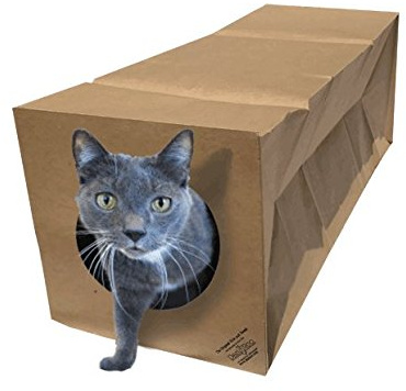 Dezi & Roo Hide and Sneak Collapsible Paper Cat Tunnel - Made in USA - Designed by a Feline Vet - Interactive Cat Toy - Cat Enrichment Toy - Hideaway