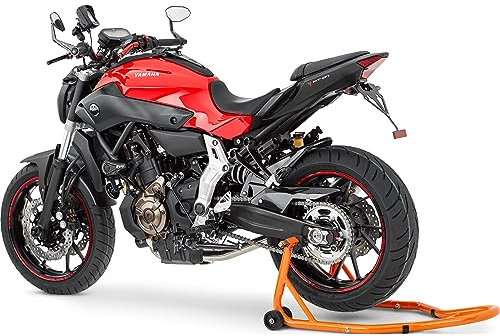 Hi-Q Tools Montageständer II Hinten – Motorrad Ständer Motorradheber zum Aufbocken, Aufbockvorrichtung, breitenverstellbar, Wartungs-/Montagearbeiten, universell für Motorräder bis 300 kg