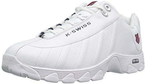 K-Swiss Men's ST329 CMF Sneaker, White/Navy/Red, 11.5 M