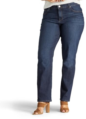 Lee Relaxed Fit Straight Leg Jean Jeans, Verona, 50 Breve para Mujer