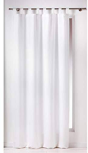 Douceur D'Interieur 140 x 260 cm Curtain Loops Plain Polyester Essentiel Blanc