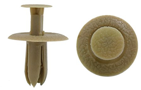sourcing map 50 Pcs 6mm Trou Beige Rivet Plastique Panneau garnissage Porte Automatique Agrafe retenue