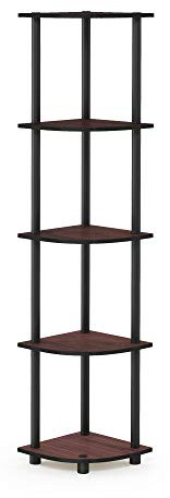 Furinno Ripiano Angolare a 5 ripiani Dark Cherry and Black 5 livelli
