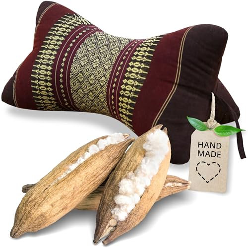 livasia Nackenstützkissen Knochenkissen - Ø 15x32cm - Nackenkissen Knochenform, Sofakissen, Lesekissen mit Kapok, Kissen für Garten und Balkon, Reisekissen handgefertigt (Weinrot)