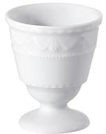 KPM Berlin KURLAND Eierbecher, Eggcup, handgefertigt aus weißem Porzellan, Eierhalter klassisches Dekor von 1790 (1)