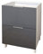Berlioz créations CT6BG - Mueble bajo de Cocina (2 cajones, 60 cm), Color Gris Brillante