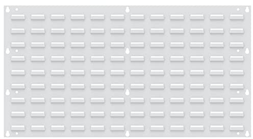 Akro-Mils 30636 Heavy Duty Wall Mount Garage Storage Steel Louvered Panel | Wall Storage Bin Hanging Organizer System for AkroBins, 36-Inch W x 19-Inch H, White, 4 Pack