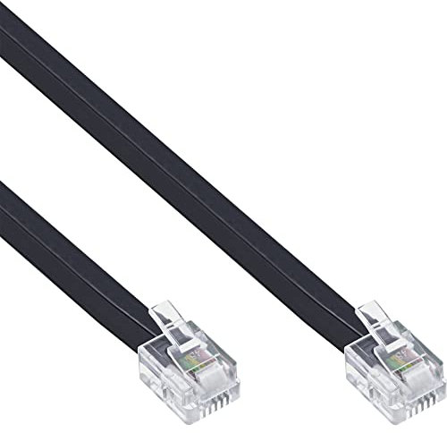InLine 18840L cavo telefonico 10 m Nero - Cavi telefonici (10 m, RJ11, RJ11, Nero, Male connector/Male connector)