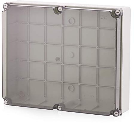Aufputz Installationsgehäuse, Abzweigkasten Kunststoffgehäuse mit Scharnierschraube | 460x380x120mm | IP65 | Transparenter Deckel Verteilerkasten Leergehäuse Industriegehäuse, Abzweigdose