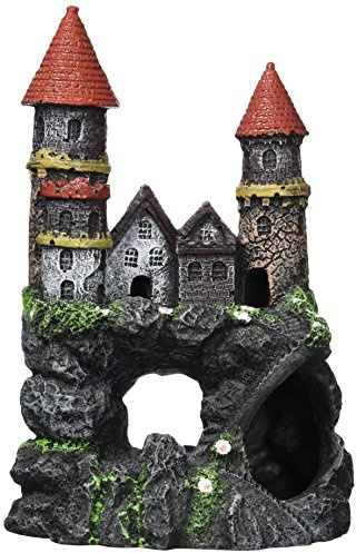 Penn-Plax Age-of-Magic Aquarium-Dekoration Verzaubertes Schloss - sicher für Süß- und Salzwasser-Aquarien - Medium