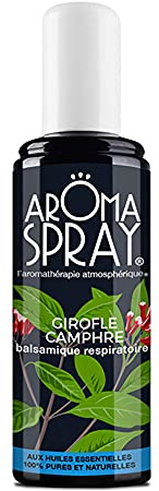 AROMASPRAY® - Spray d'Ambiance - Aromathérapie - Girofle Camphre - Balsamique respiratoire - Huiles Essentielles 100% pures et naturelles - 100 ml