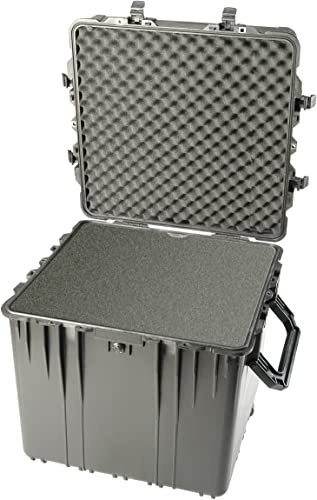 PELI 0370 valise de protection cubique profonde pour le transport d'équipements fragiles, étanche IP67, capacité de 227L, fabriquée aux États-Unis, avec insert en mousse personnalisable, noire