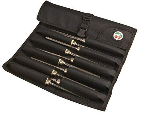KIRSCHEN Werkzeuge 3688000 | 10-teiliger Bildhauerbeitelsatz in Mikrofaserrolltasche